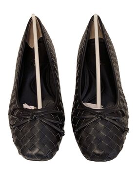 Easy Spirit Black Woven Bow Flats